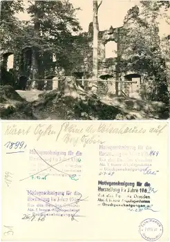 02797 Oybin Kurort Ruine des Kaiserhauses Druckvorlage *1966 Hanich1899