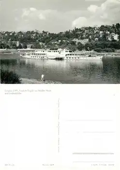 Elbdampfer MS "Friedrich Engels" vor Dresden Loschwitz *1970 Hanich2179