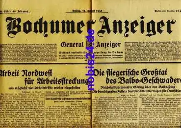 Bochumer Anzeiger 188 Jahrgang 1933