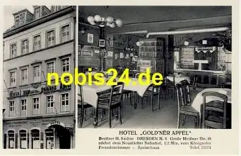 Dresden Neustadt Hotel "goldener Apfel" Grosse Meissner Strasse 18 *ca.1940