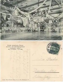 Dresden Konzert- und Ball- Etablissement "Deutscher Kaiser" Innenansicht o 31.3.1913