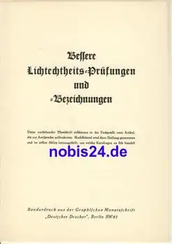 Bessere Lichtechtheits Prüfungen und Bezeichnungen Deutscher Drucker Berlin ca.1950 Heft 7 Seiten