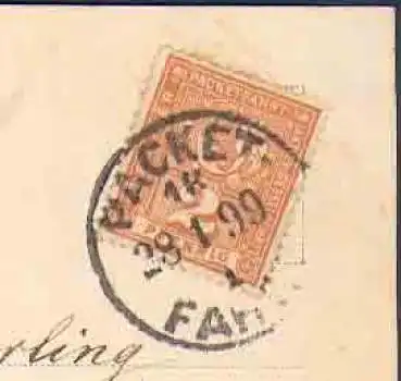 Berlin Litho Kaiserliches Postamt o Privatpost der Berliner Packetfahrt 28.1.1899