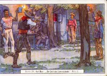 Karl May Serienbilder Rückseite Werbeaufdruck Champignon-Käse Serie 24 Bild 2