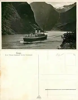 M.S. Monte Sarmiento Norge Naerobucht *ca. 1930
