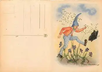 Zwerg mit Schmetterling sig Herta Wasserkampf *ca.1930