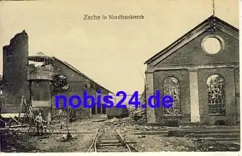 Zeche zerstörter Ort Frankreich *ca.1915