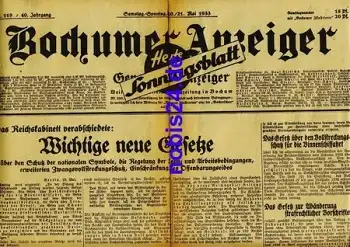 Bochumer Anzeiger 119 Jahrgang 1933