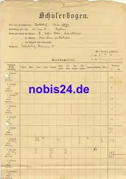Dresden Schülerbogen Schule 1911