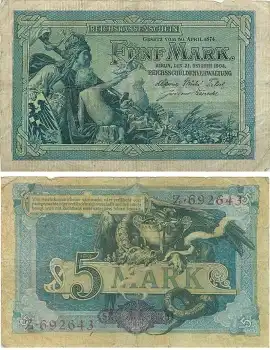 5 Mark Reichskassenschein 31. Otober 1904