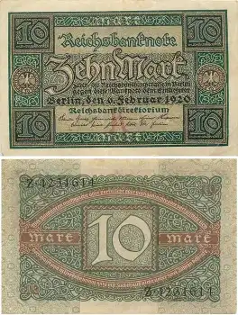10 Mark Reichsbanknote 6. Februar 1920