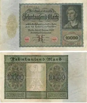 10000 Mark Reichsbanknote 19. Januar 1922