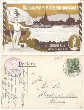01445 Radebeul Gauturnfest des Mittelelbeturngau o 12.7.1909