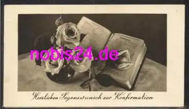 Rosen mit Buch Konfirmation *ca.1937
