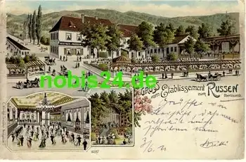 01445 Oberlössnitz Radebeul Litho Gasthof zum Russen o 1911