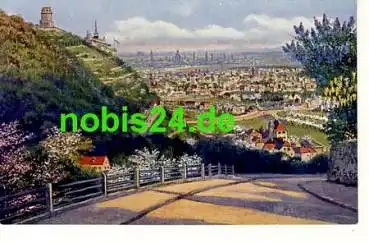 01445 Lössnitz Radebeul Blick nach Dresden Künstlerkarte *ca.1920