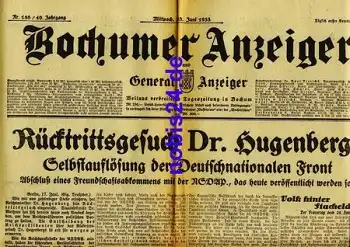 Bochumer Anzeiger 150 Jahrgang 1933