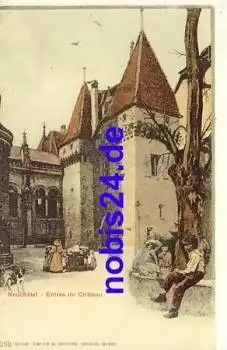 Neuchatel Chateau Künstlerkarte *ca.1900