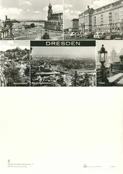Dresden Großformatkarte ca. A5 um 1969