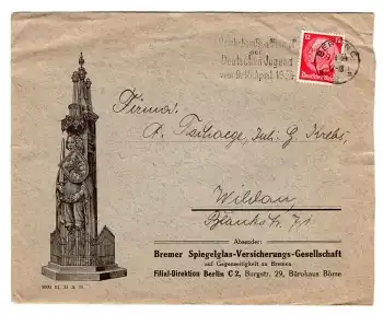 Bremer Spiegelglas Versicherung Umschlag o 9.4.1934