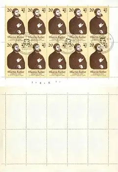 Michel 2755 o Kleinbogen DDR 1982 500. Geburtstag von Martin Luther