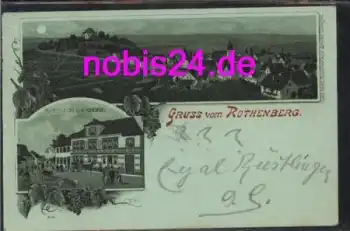 Rothenberg Stuttgart Restaurant zur Krone Mondschein Litho o 1908