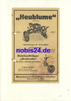 Maschinenfabrik Walter Schweinfurt Werbung Prospektblatt