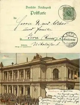 Hamburg Börse Bahnpost HH - Tondern 12.4.1900