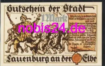 21481 Lauenburg Notgeld 1 Mark 1921