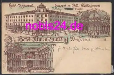 Dresden Hotel Musen Haus Litho *ca.1900