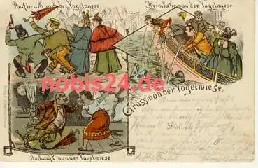 Dresden Vogelwiese Litho o 11.8.1900