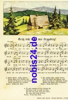 Anton Günther Liedkarte "Grüß dich Gott..." *ca.1940 Nummer 8982
