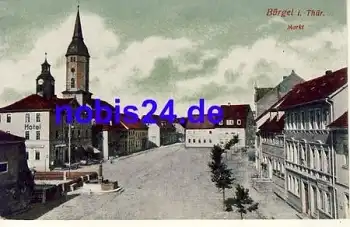 07616 Bürgel Markt Kirche Hotel *ca.1915