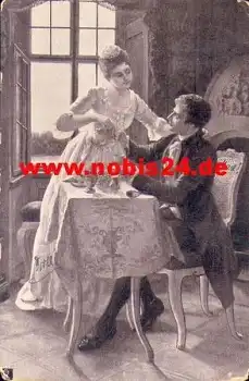 Paar beim Kaffee trinken o 18.7.1908