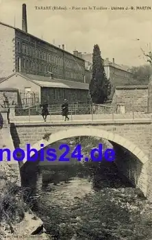 Tarare Fabrik und Brücke Frankreich o 1910