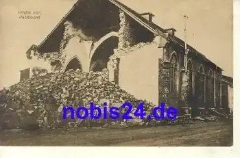 Petitmont zerstörte Kirche Frankreich *ca.1917