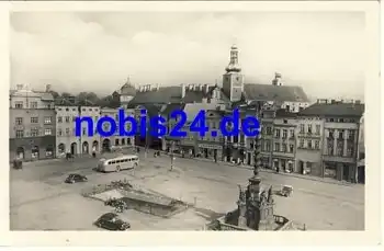 Broumov Marktplatz Bus o 1952