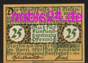 32602 Vlotho Notgeld 25 Pfennige um 1921