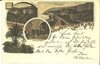 San Remo Souvenir de... Litho o 27.2.1897