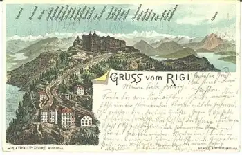 Rigi  Gruss vom Farblitho o 21.7.1897