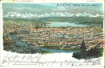 Zürich Litho Künstlerkarte C. Steinmach o 4.11.1901