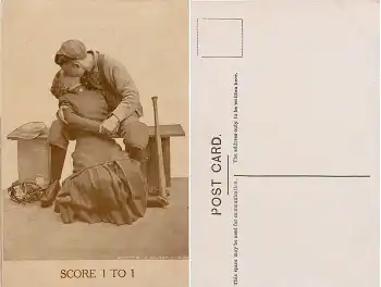 Baseball Humor SCORE 1 TO 1   *ca.1910