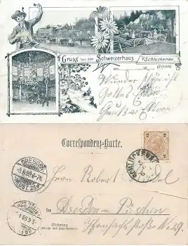 Schluckenau Schweizerhaus Böhmen o 5.6.1899