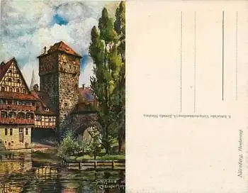 Nürnberg Henkersteg Künstlerkarte *ca.1906
