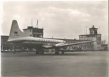 Düsseldorfer Flughafen Flugzeuge o 31.8.1965