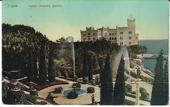 Trieste Castello Miramare giardino, o 25.9.1910