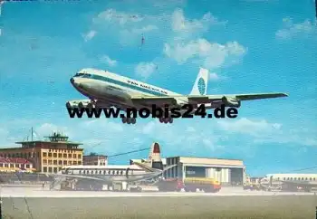 Stuttgart Flughafen mit Flugzeug o 24.8.1962