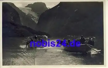 Lonvand mit Booten NORWEGEN o ca.1920