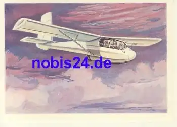 KAI-12 Segelflugzeug Künstlerkarte Sowjetunion *ca.1983