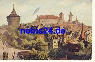 Nürnberg Hallertor Künstlerkarte o 22.12.1917